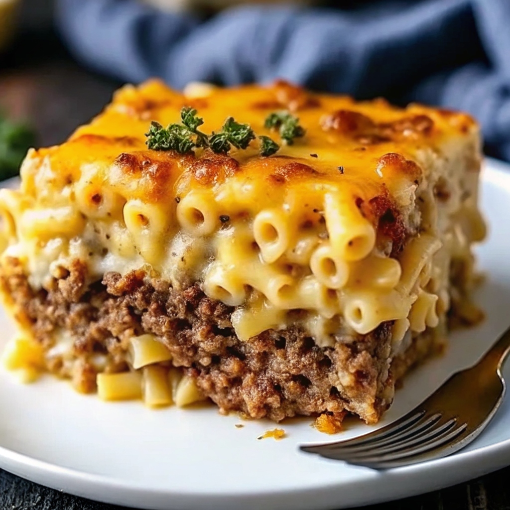 Mac and Cheese Meatloaf Casserole