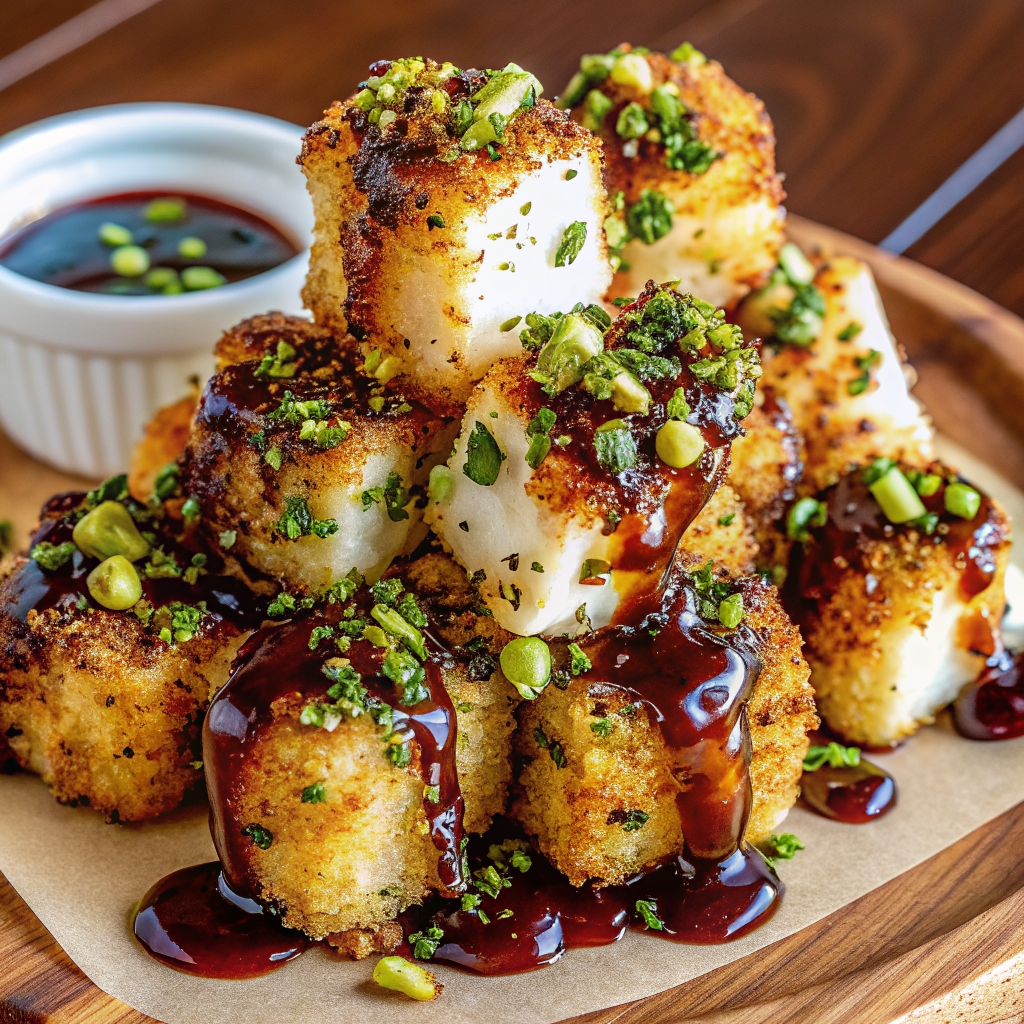 Pistachio-Crusted Brie Bites with Fig Honey Glaze