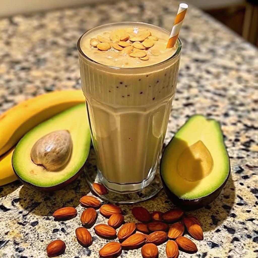 Almond Banana Avocado Smoothie