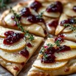 Pear, Brie, and Cranberry Flatbread with Thyme