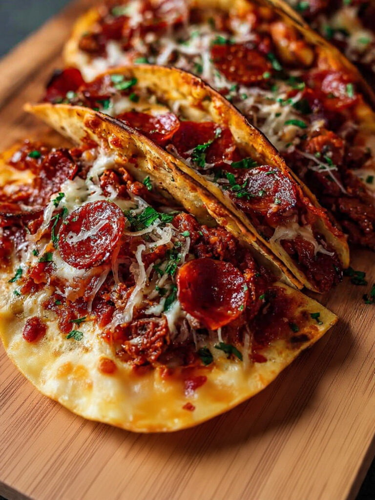 Meat Lovers Pepperoni Pizza Tacos