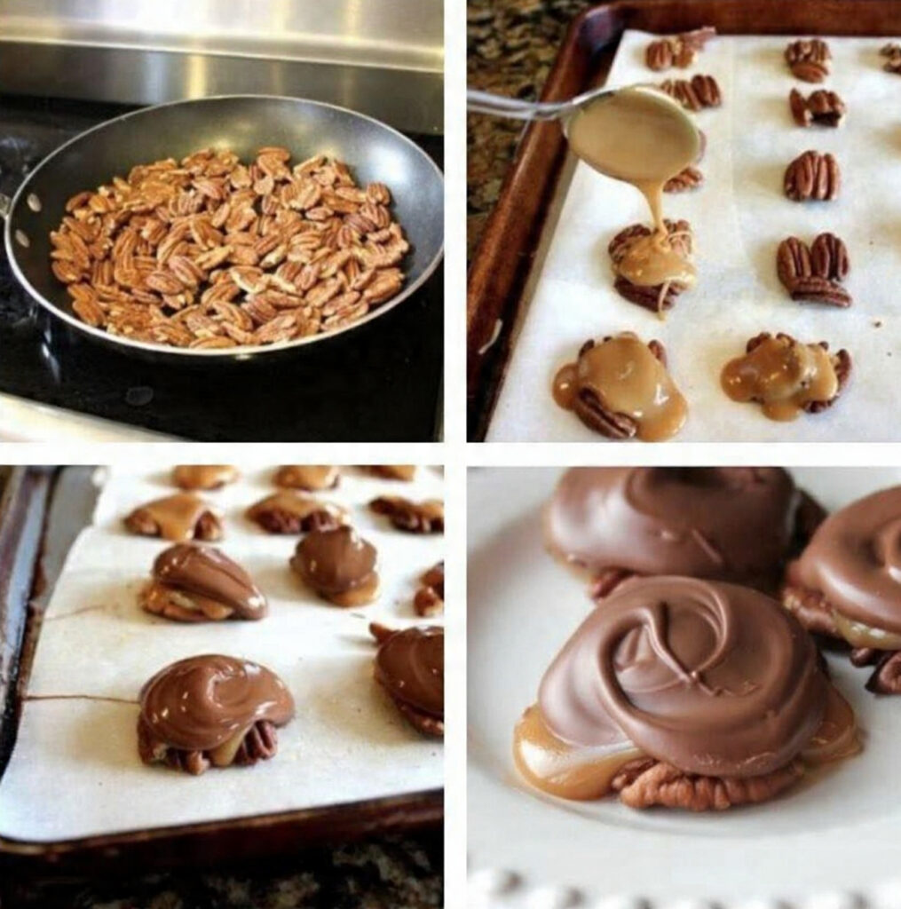 Chocolate Pecan Turtle Clusters