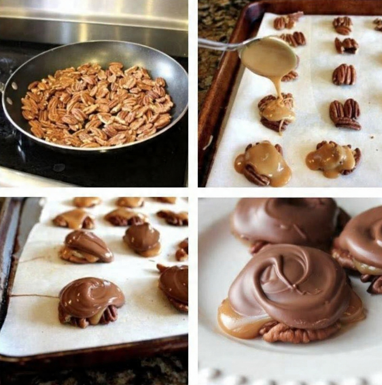 Chocolate Pecan Turtle Clusters