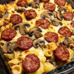 Oven-Baked Sausage and Mushroom Pasta Gratin