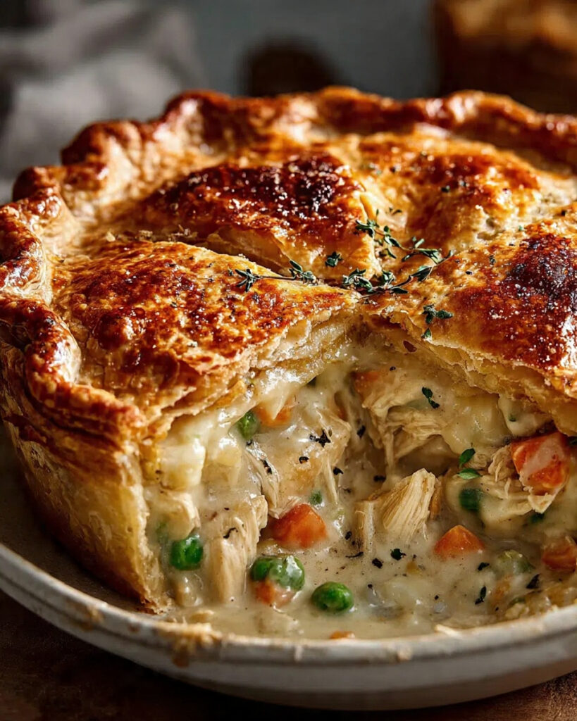 Golden Chicken Pot Pie with Buttery Crust