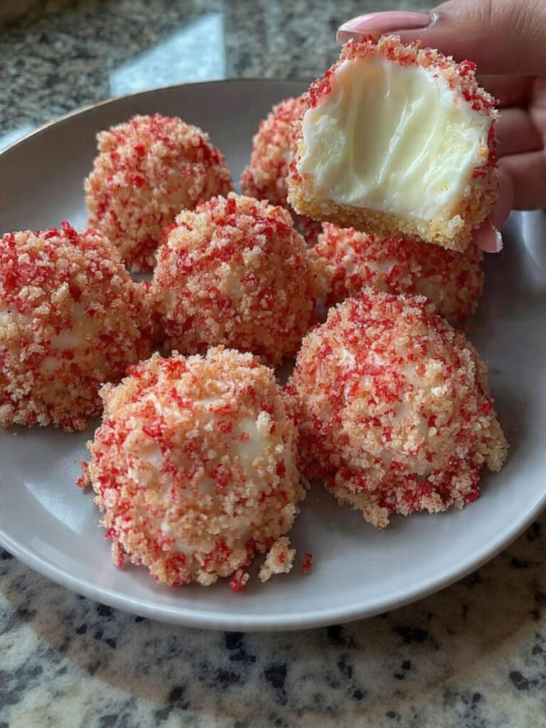 Strawberry Crunch Cheesecake Bites