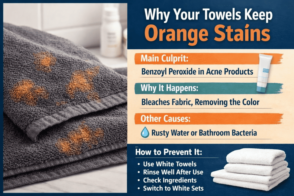 Orange stains on towels