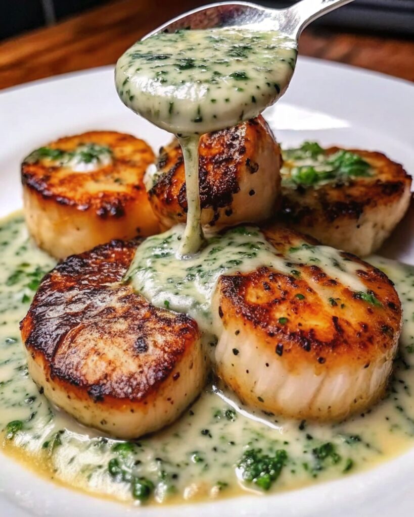 Sizzling Scallops with Zesty Lime Cilantro Sauce
